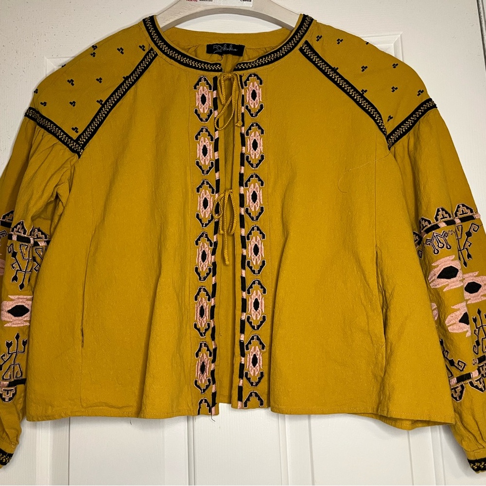 Embroidered Mustard Jacket